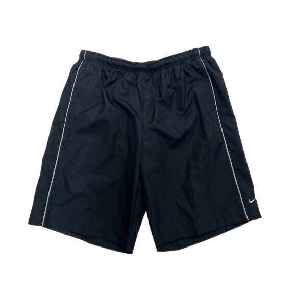 Vintage Nike Shorts Mens L Lined Black Board Swim Trunk Mesh Hybrid Elastic 10” - Picture 1 of 12